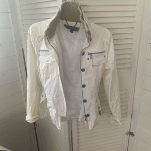 Seven 7 white cream size M long sleeve jacket with quilted removable lining